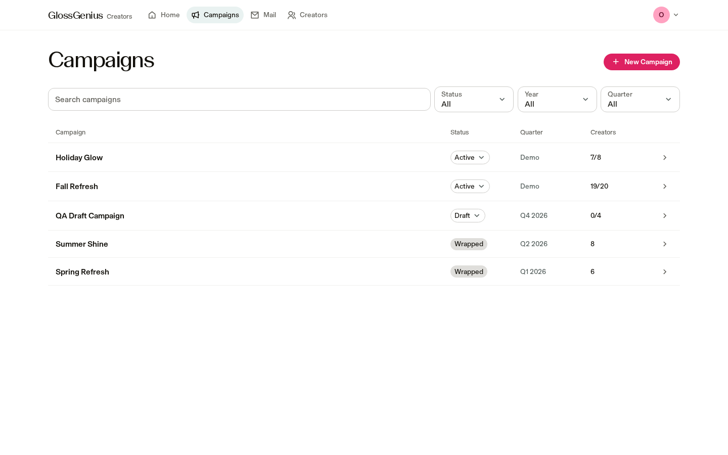 Campaign list screenshot