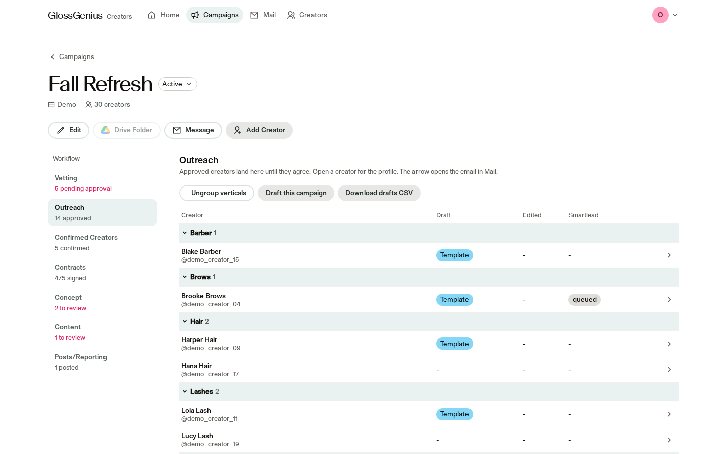 Outreach screenshot